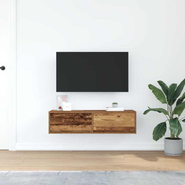 vidaXL TV-kast met lade Oud hout 100 x 31 x 25,5 cm Bewerkt hout