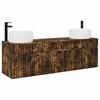 vidaXL Badkamerkastenset 3 st Gerookt eiken 49 x 44,5 x 66 cm