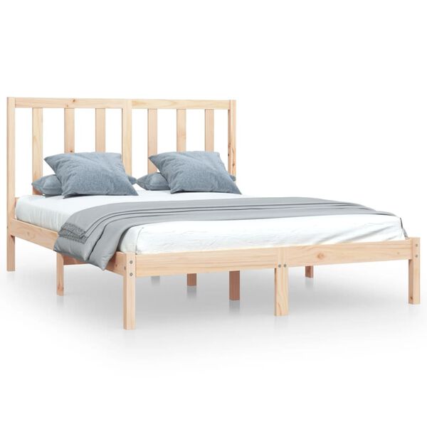 vidaXL Bedframe massief grenenhout 140x190 cm