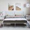 vidaXL Bedframe met hoofdbord metaal wit 183x213 cm