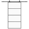 vidaXL Schuifdeur met beslagset 102,5x205 cm ESG glas zwart