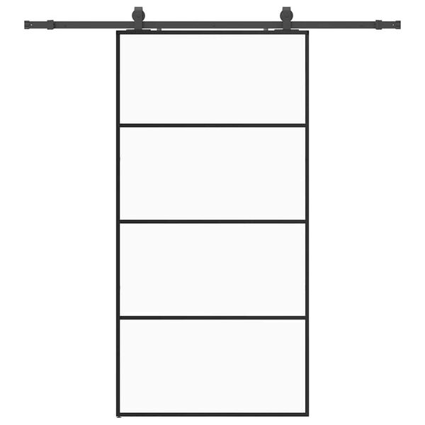 vidaXL Schuifdeur met beslagset 102,5x205 cm ESG glas zwart