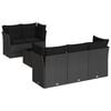 vidaXL 6-delige Loungeset met kussens poly rattan zwart