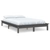 vidaXL Bedframe massief grenenhout grijs 200x200 cm