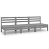 vidaXL 3-delige Loungeset massief grenenhout grijs