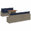 vidaXL Tuin Sofa Set met opslag 8 pcs Grijs Poly riet