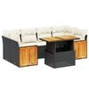 vidaXL 7-delige Loungeset met kussens poly rattan zwart