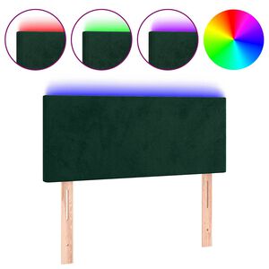 vidaXL Hoofdbord LED 100x5x78/88 cm fluweel donkergroen