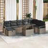 vidaXL Tuin Sofa Set met kussen met opslag 9 pcs Grijs Poly riet