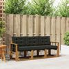 vidaXL Buiten bankenset met kussen 3 pcs Natuurlijk en Zwart