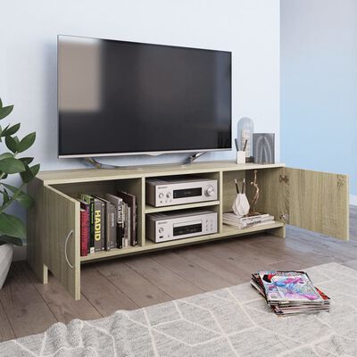 vidaXL Tv-meubel 120x30x37,5 cm bewerkt hout sonoma eikenkleurig