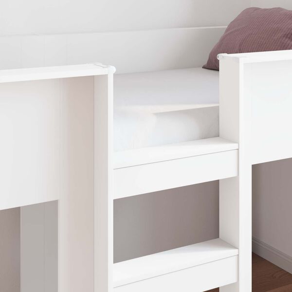 vidaXL Bunk Bed voor Kinderen met matras Wit 100 x 200 cm Bewerkt hout