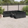 vidaXL 11-delige Loungeset met kussens poly rattan zwart