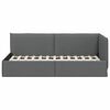 vidaXL Hoekbedframe met hoofdeinde Donkergrijs 100 cm x 200 cm Fluweel
