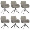 vidaXL Draai Eetstoelen 6 st Nep Suede Leer Lichtgrijs 54 x 55 x 86 cm