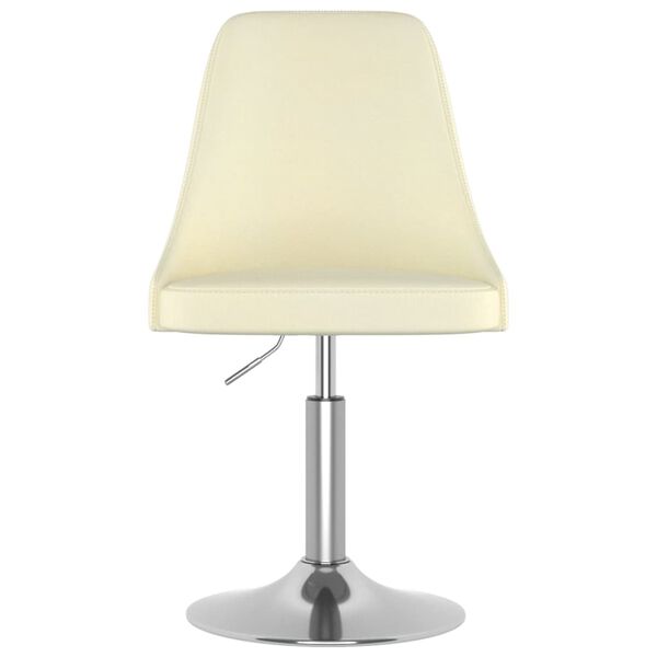 vidaXL Eetkamerstoelen 2 st draaibaar stof crèmekleurig