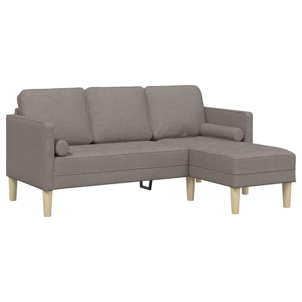 vidaXL Bankstel met kussen Taupe Polyester