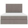 vidaXL Opbergbed met LED met matras Taupe 140 x 200 cm Polyester