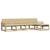 vidaXL Buiten bankenset 5 st Wit en Beige