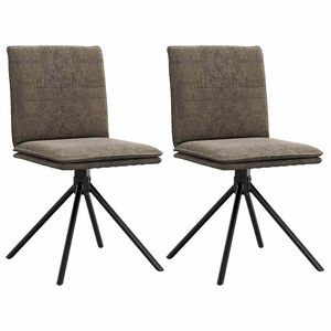 vidaXL Eetkamerstoel kunstsu&egrave;de donkergrijs