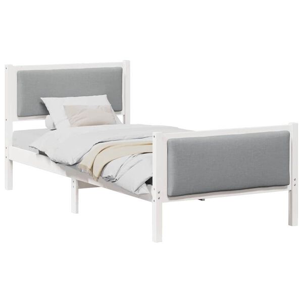 vidaXL Bedframe met hoofdeinde Lichtgrijs 90 x 190 cm Stof