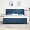 vidaXL Boxspring bed met matras met hoofdeinde Blauw 200 x 200 cm Stof