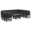 vidaXL Tuinbankenset 11 st Zwart en Donkergrijs poly rattan