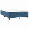 vidaXL Boxspring met matras fluweel donkerblauw 140x200 cm