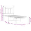 vidaXL Bedframe met hoofdbord metaal zwart 75x190 cm