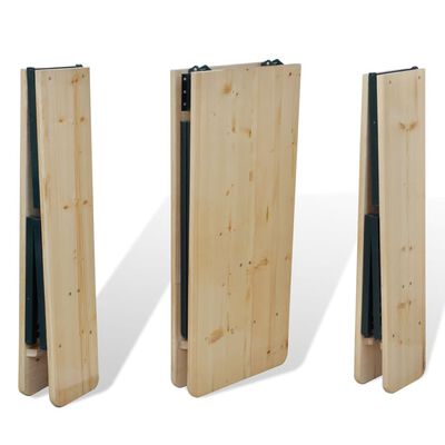 vidaXL Biertafel met 2 bankjes inklapbaar 220 cm grenenhout
