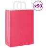 vidaXL Papieren zakken 50 st met hengsels 26x12x35 cm roze