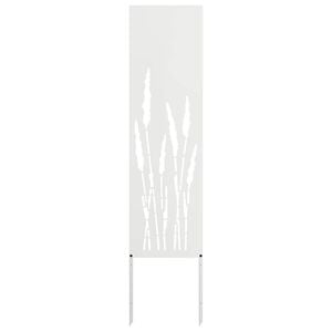 vidaXL Tuin Privacy Screen Fretwerk Wit 32 x 140 cm Koudgewalst staal