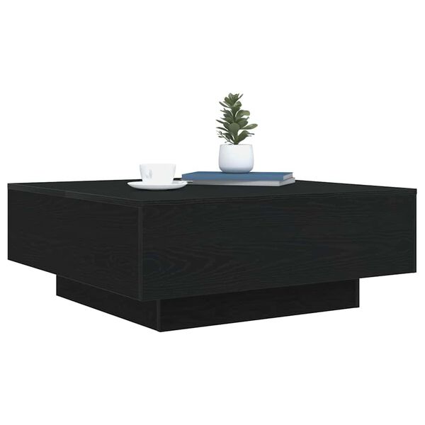 vidaXL Salontafel Zwart Eiken 80 x 80 x 31 cm Bewerkt hout