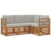 vidaXL Sofa-Sets 4 pcs Natuurlijk en Lichtgrijs Massief Acaciahout