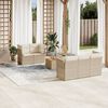 vidaXL 6-delige Loungeset met kussens poly rattan beige