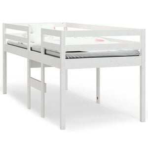 vidaXL Hoogslaper massief grenenhout wit 90x190 cm