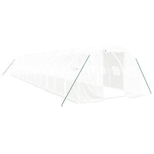 vidaXL Tuinkas met stalen frame 42 m&sup2; 14x3x2 m wit