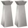 vidaXL Pilaar Plantenbak 2 st zilver 40 x 40 x 100 cm Roestvrij staal