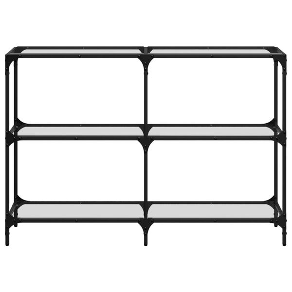 vidaXL Wandtafel met transparant glazen blad 118,5x30x81 cm staal