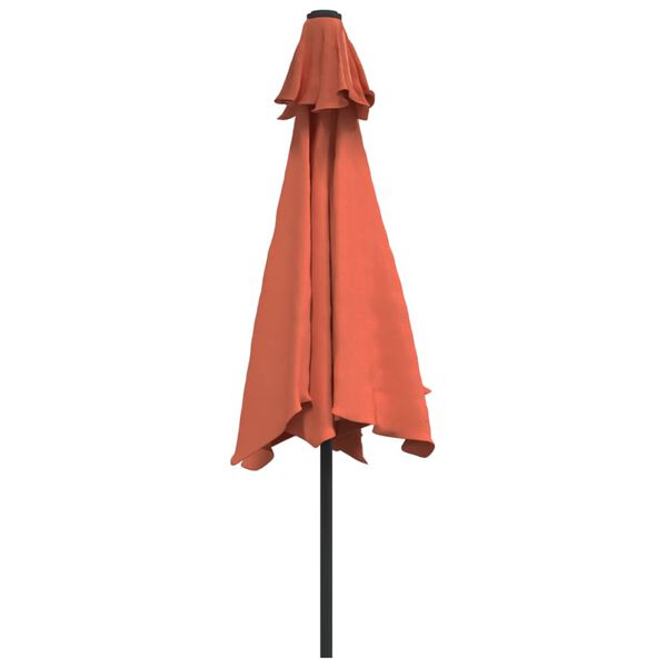 vidaXL Parasol met metalen paal 300 cm terracottakleurig