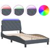 vidaXL Bedframe met LED zonder matras fluweel donkergrijs 100x200 cm