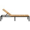 vidaXL Ligbed 1-persoon Zwart 200 x 55 x 35cm Massief acaciahout