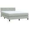 vidaXL Boxspring met matras en LED fluweel lichtgrijs 140x220 cm