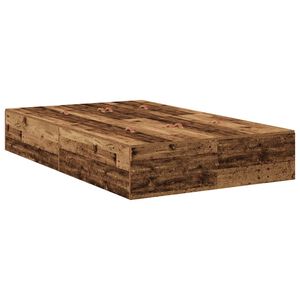 vidaXL Opbergbedframe met opslag Oud Hout 120 x 200 cm Bewerkt hout