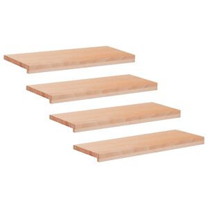 vidaXL Trapmatten 4 st Naturel 80 x 25 x 2 cm Massief beukenhout