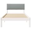 vidaXL Bedframe Wit en lichtgrijs 90 x 200 cm Massief grenenhout