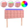 vidaXL Hoofdbord LED 90x5x78/88 cm fluweel roze