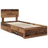 vidaXL Bedframe met hoofdeinde Oudhout 90 x 200 cm Bewerkt hout