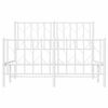vidaXL Bedframe met hoofd- en voeteneinde metaal wit 120x200 cm