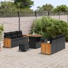 vidaXL Tuinbankenset met kussen 11 pcs Zwart poly rattan